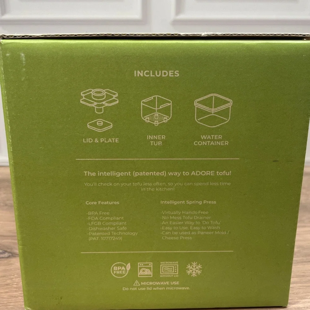 Tofudee Tofu‎ Press Lime Green Intelligent Patented Kitchen Gadget New Open Box